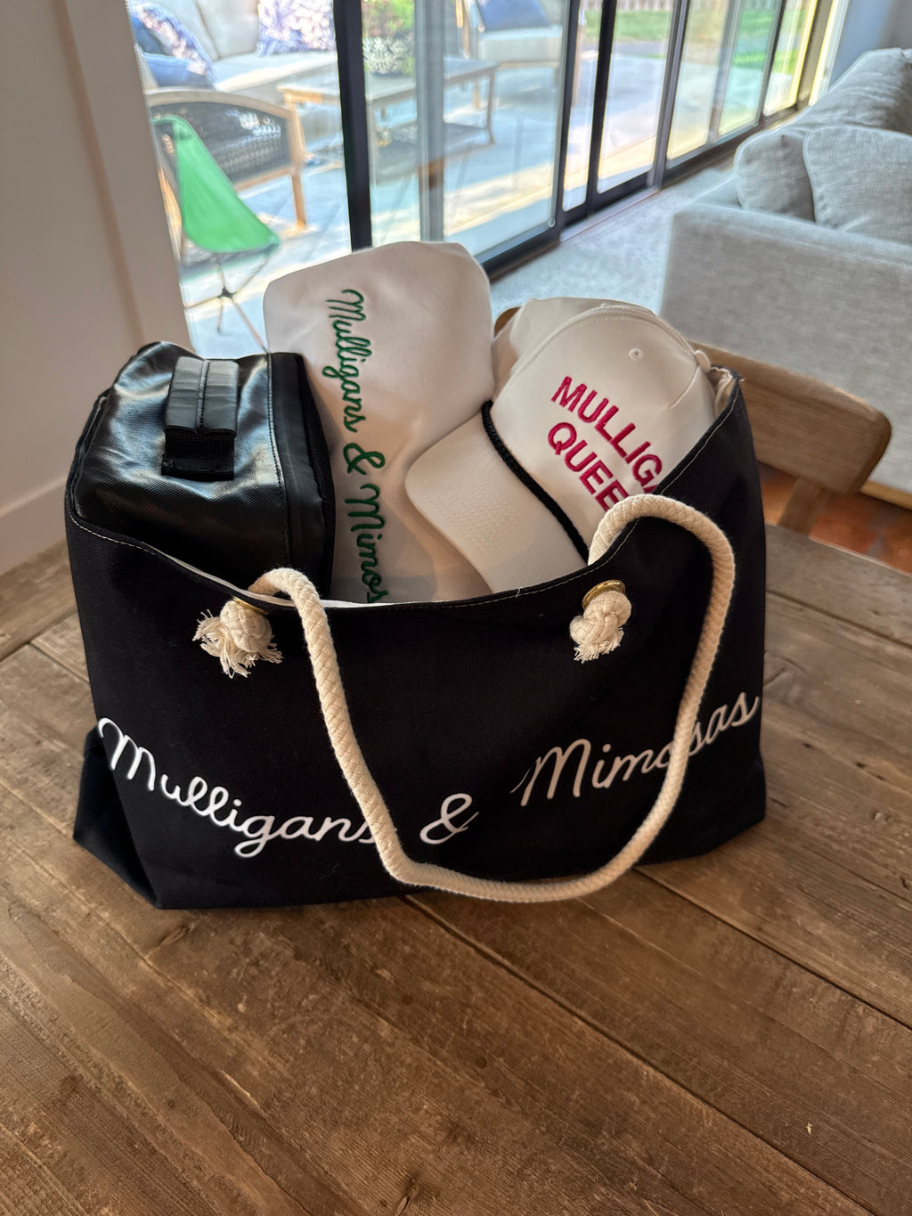 Mulligans & Mimosas Kelly Green Golf Tote Bag