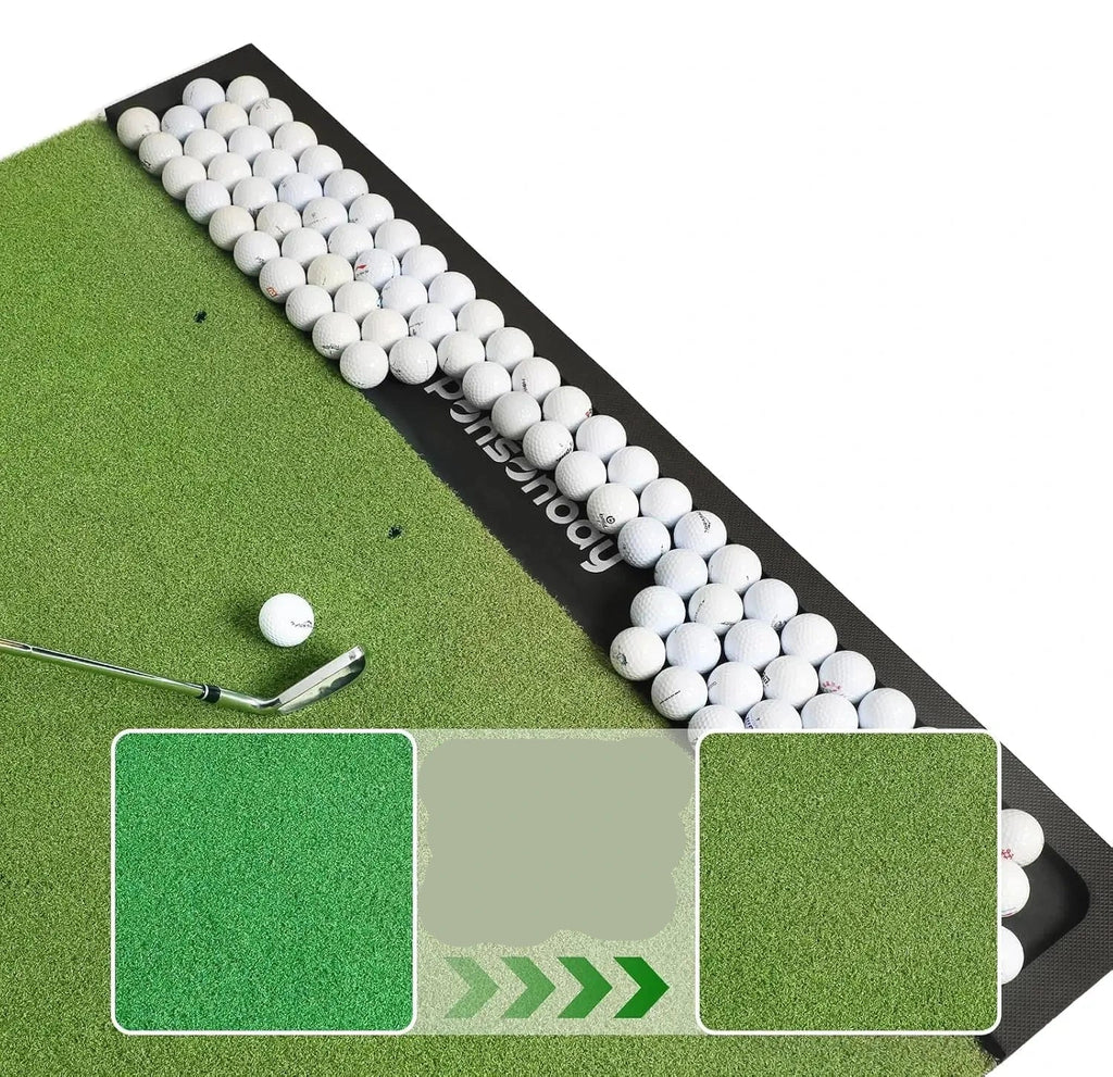 5x4ft Thick Golf Practice Mat with Ball Tray & Tees