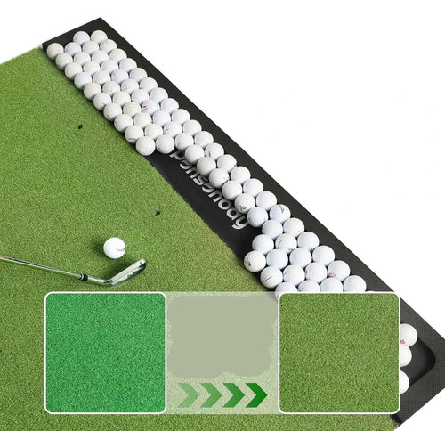 5x4ft Thick Golf Practice Mat with Ball Tray & Tees