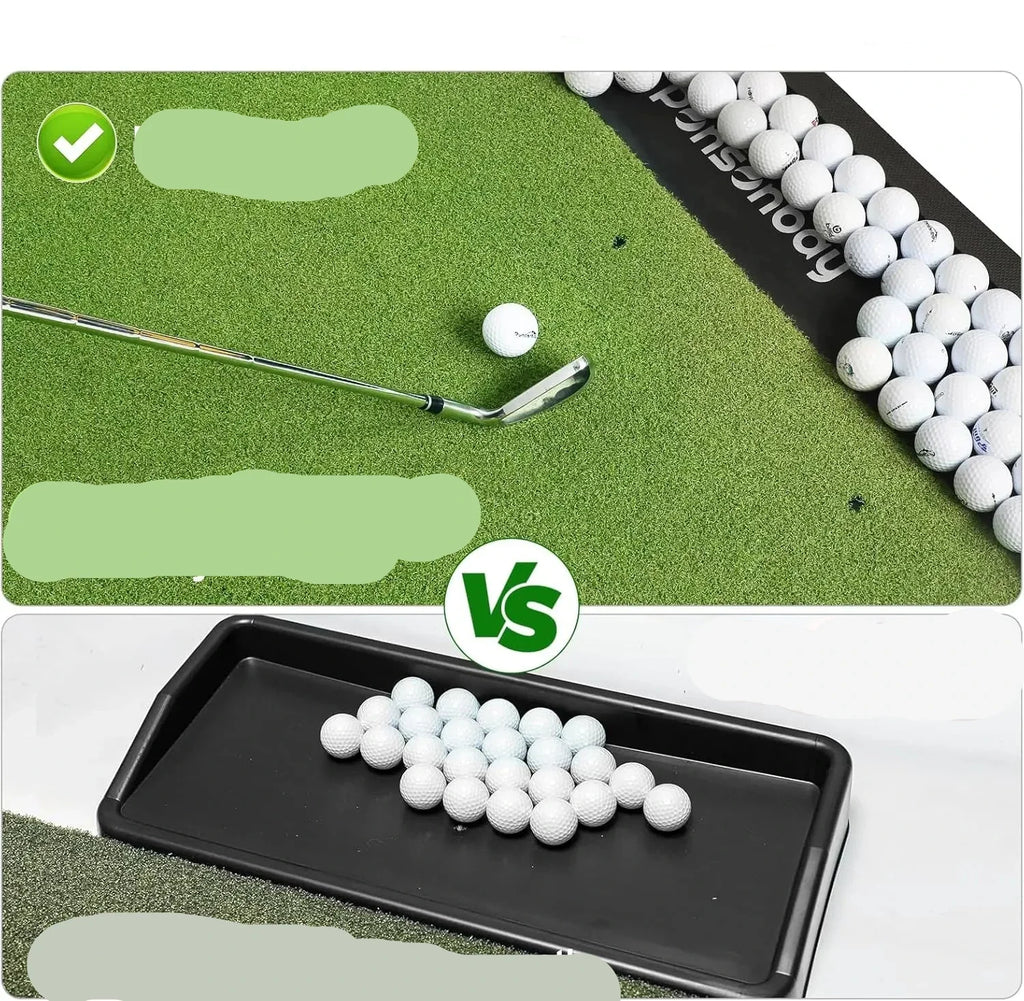 5x4ft Thick Golf Practice Mat with Ball Tray & Tees