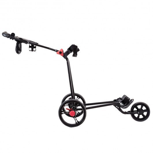 3 Wheel Durable Foldable Steel Golf Cart with Mesh Bag