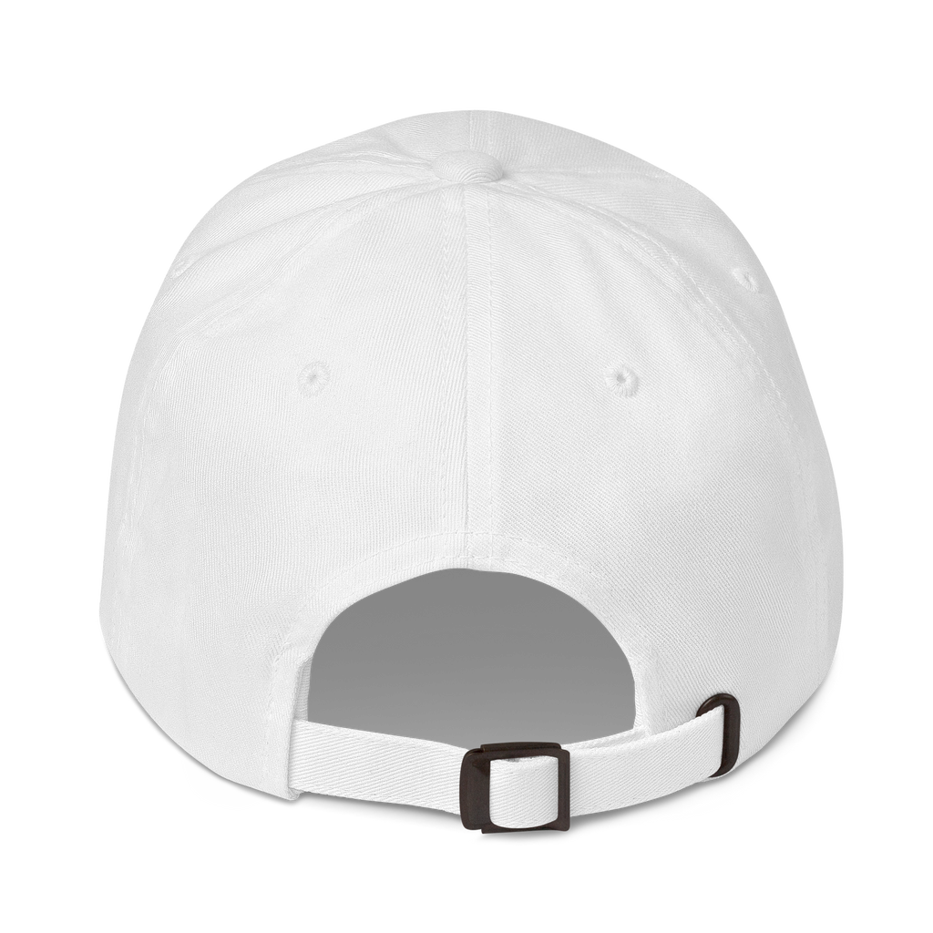 GOLF GAL Script Embroidered Dad Hat – White with Navy Thread