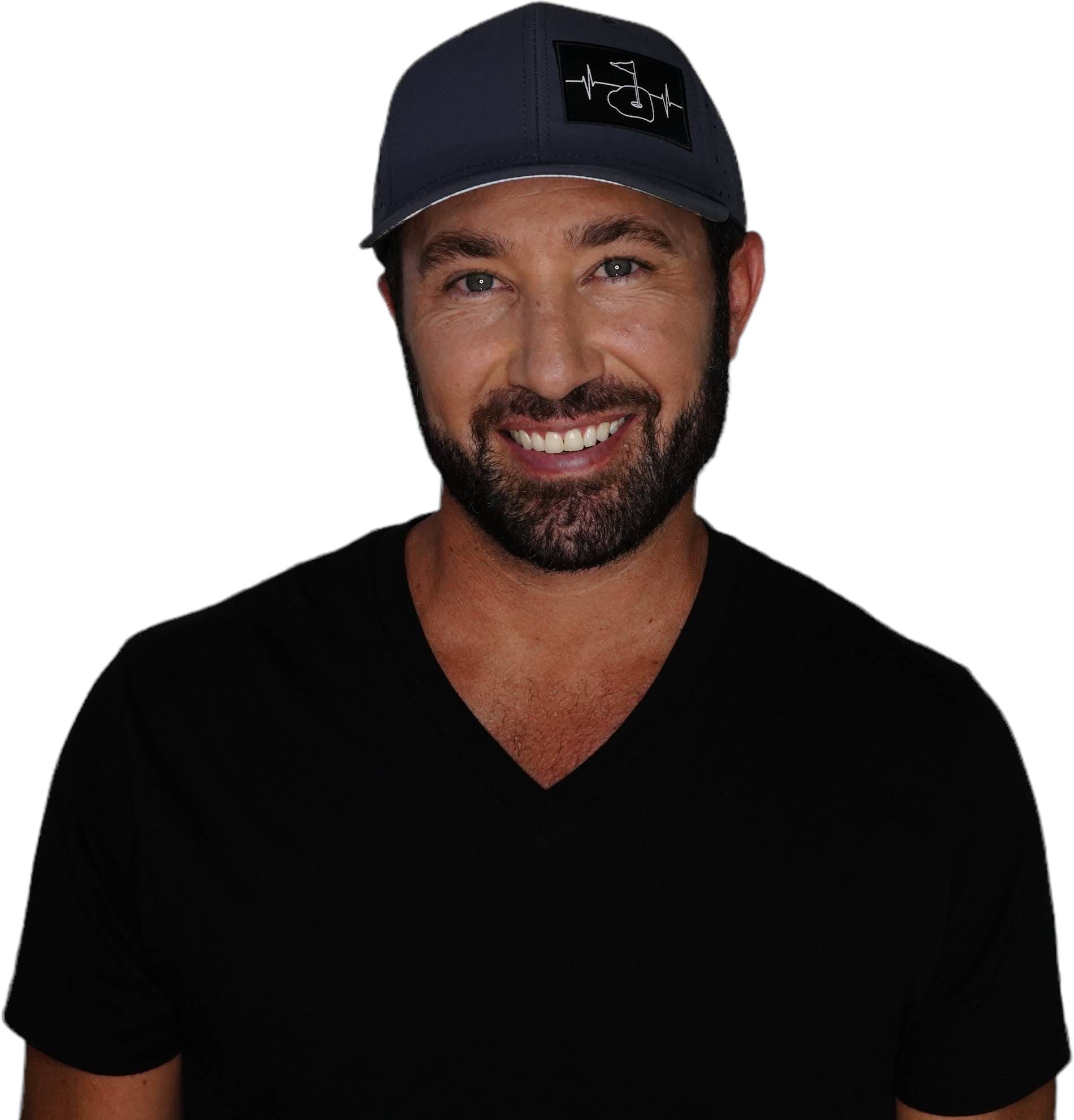 Golf Hat - Baseball Hat Fit - Charcoal - Laser Mesh