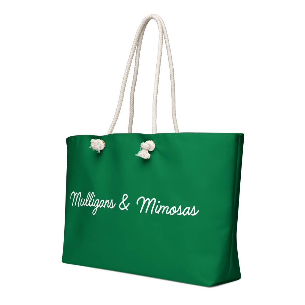 Mulligans & Mimosas Kelly Green Golf Tote Bag